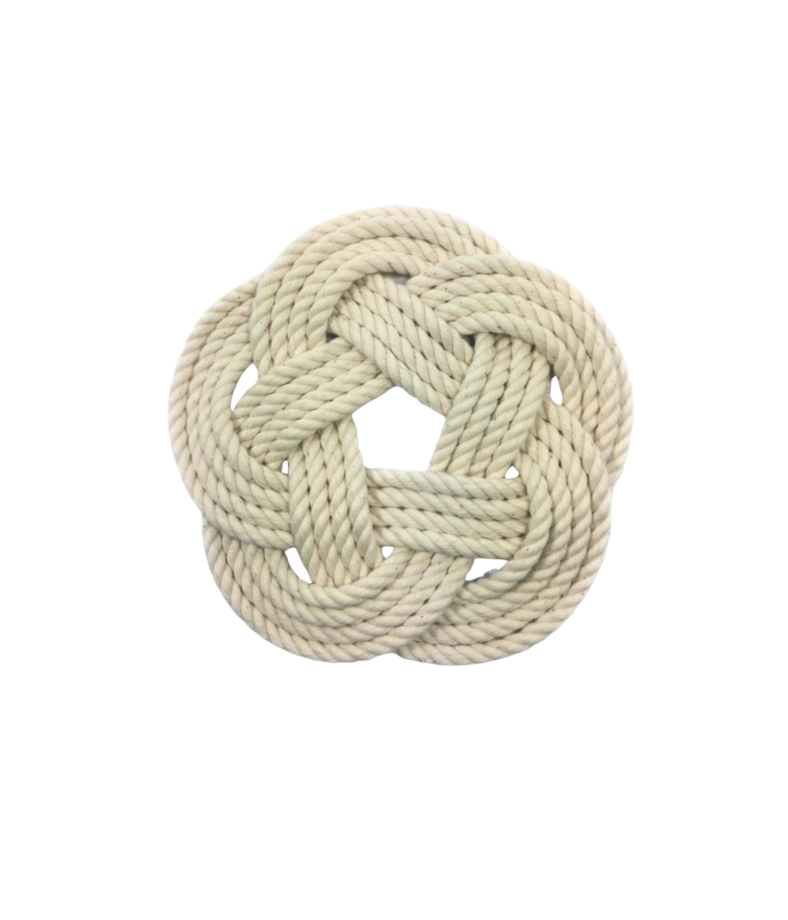 Small Cotton White Rope Trivet, Set of 2