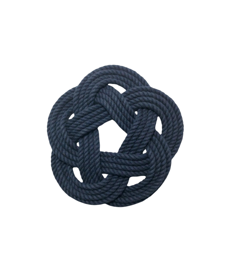 Small Cotton Navy Rope Trivet, Set of 2