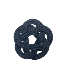 Small Cotton Navy Rope Trivet, Set of 2