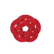 Small Cotton Red Rope Trivet, Set of 2