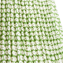 6" Pleated Empire Shade Green Block Printed Cotton