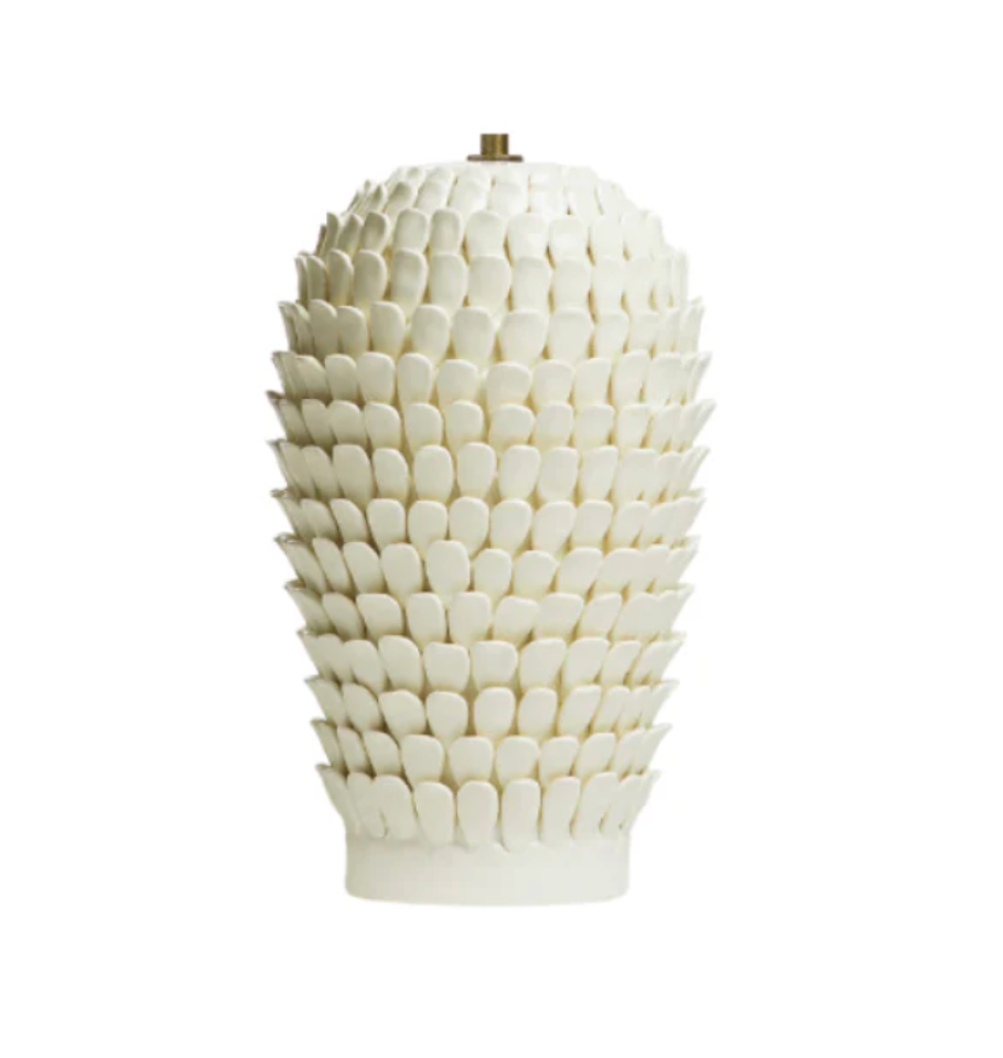 Large White Artichoke Table Lamp