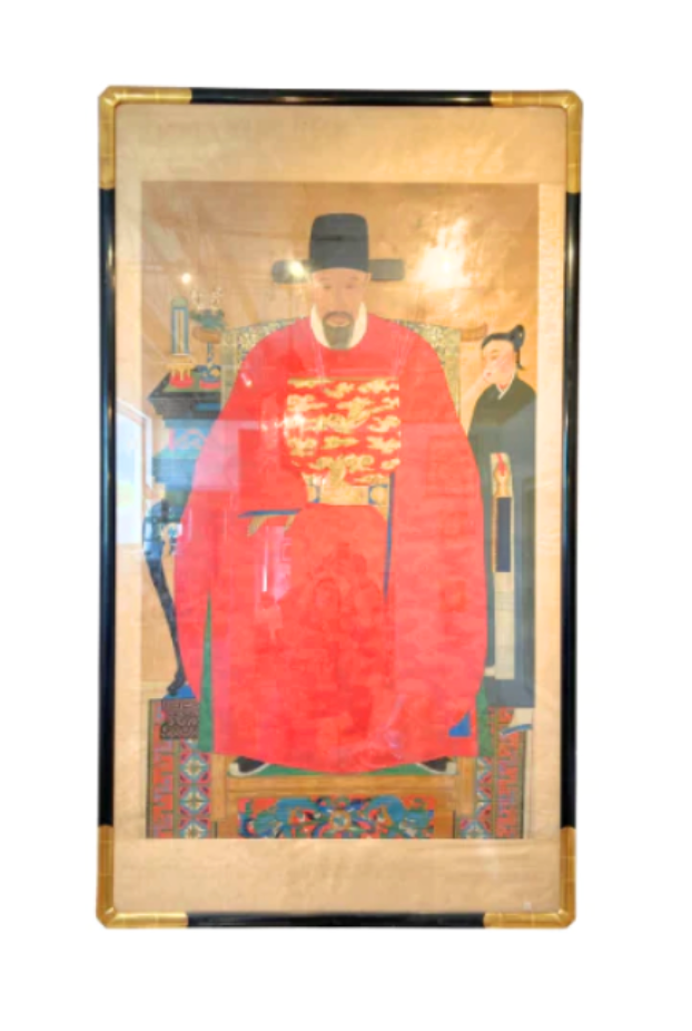 Beautifully Framed Antique Large Korean Ancestral on Silk