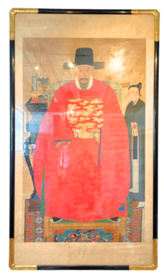 Beautifully Framed Antique Large Korean Ancestral on Silk