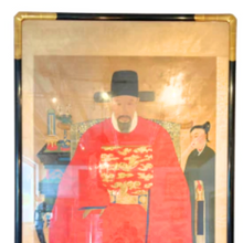 Beautifully Framed Antique Large Korean Ancestral on Silk