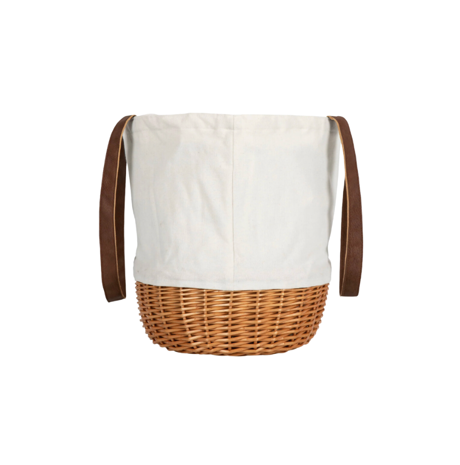 Beige Wicker Basket Tote