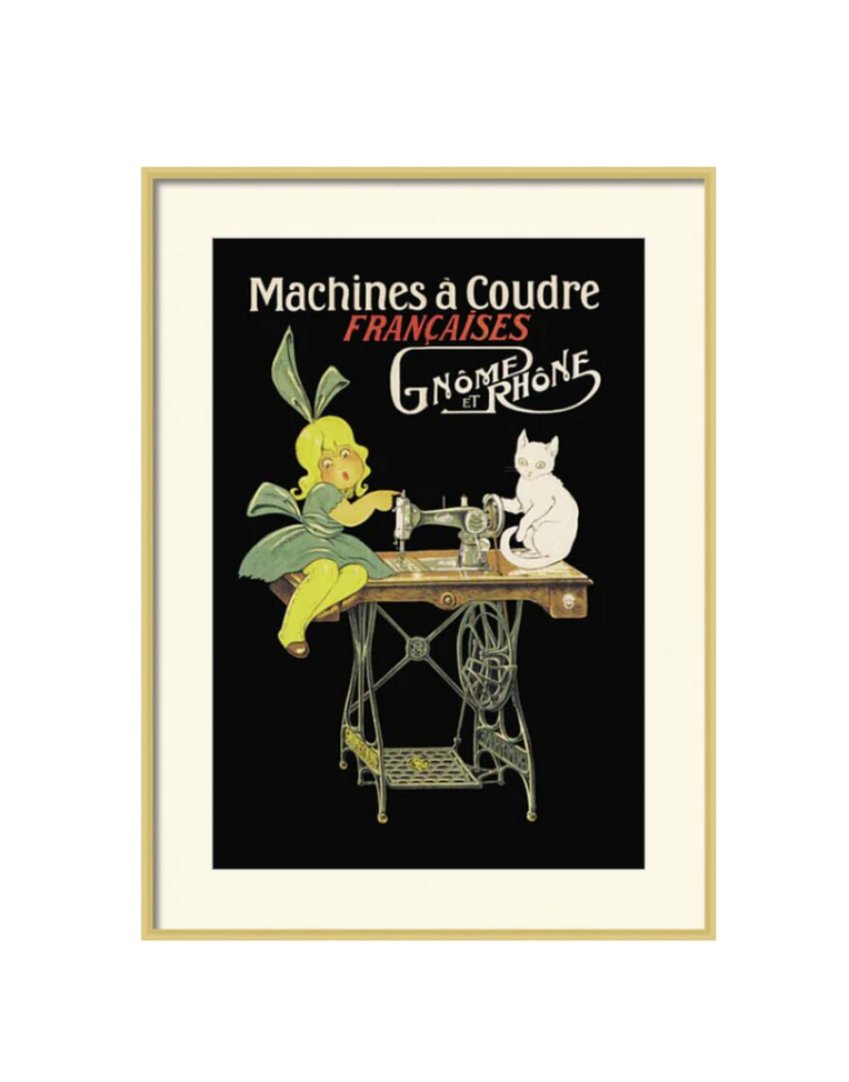 Vintage French Machines a Coudre Gnome et Rhone Poster