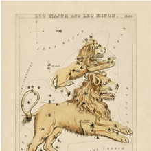 Custom Framed Antique Leo Zodiac Print