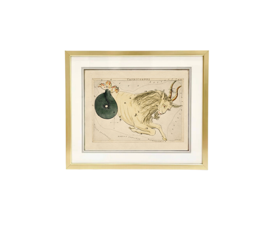 Custom Framed Antique Capricorn Zodiac Print