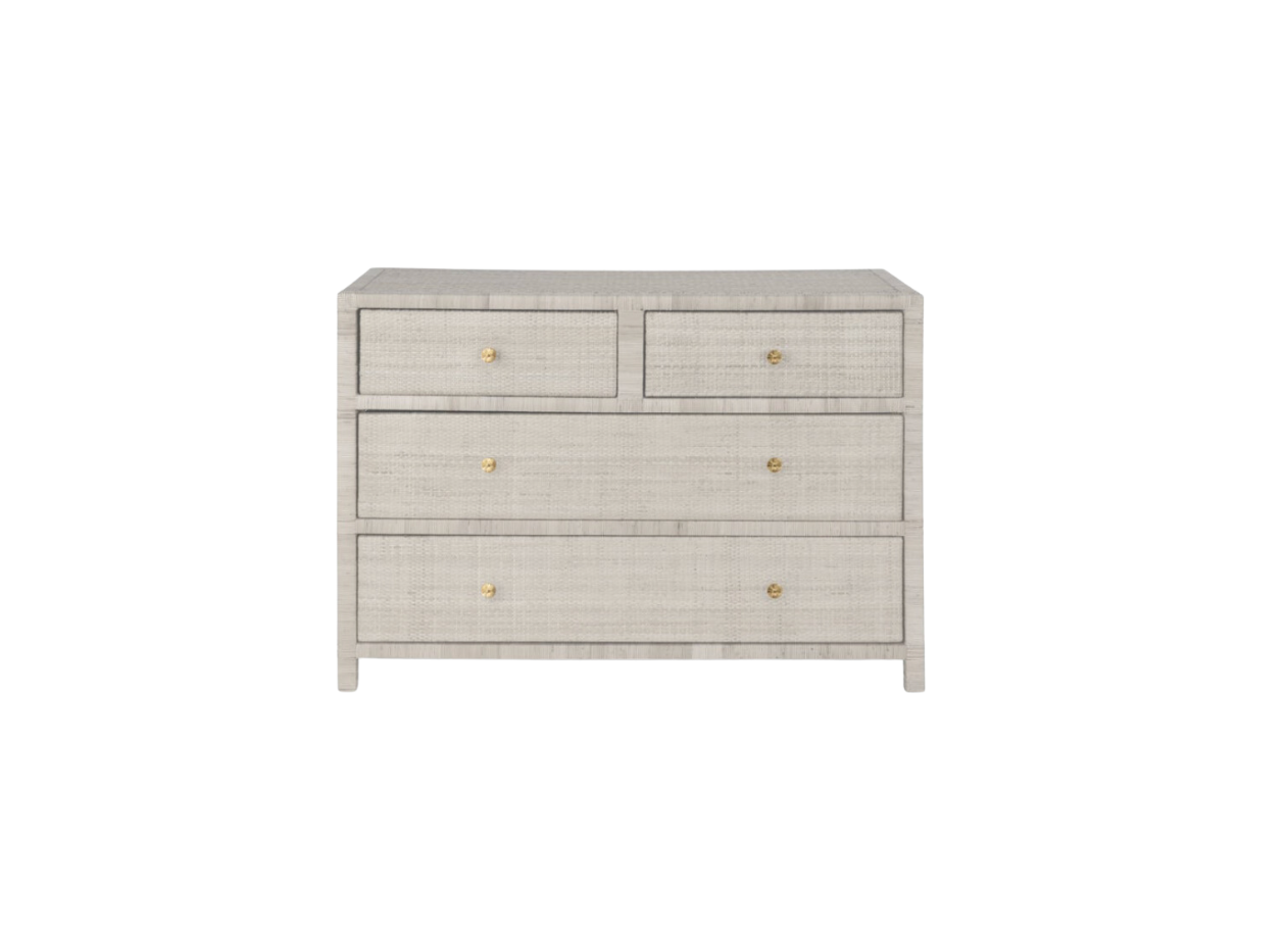 French Gray Rattan Dresser