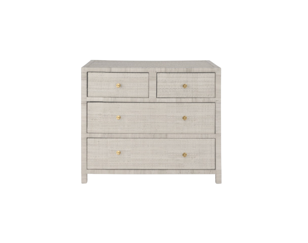 French Gray Rattan Dresser