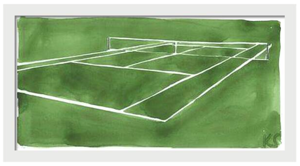 Grass Tennis Court by Kate Schelter