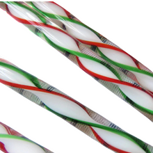 Hand Blown Red, White, and Green Candy Cane Swizzler Sticks, Set of 4