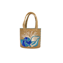 Blue Shell & White Coral Bucket Tote