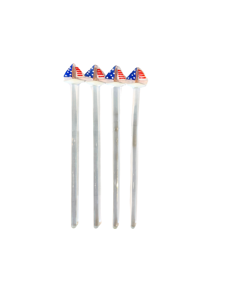 USA Sailboat Swizzle Stirrers, Set of 4