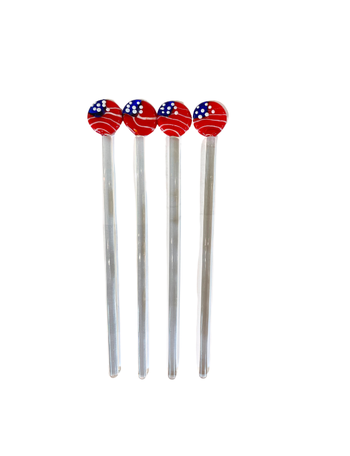 American Flag Swizzle Stirrers, Set of 4