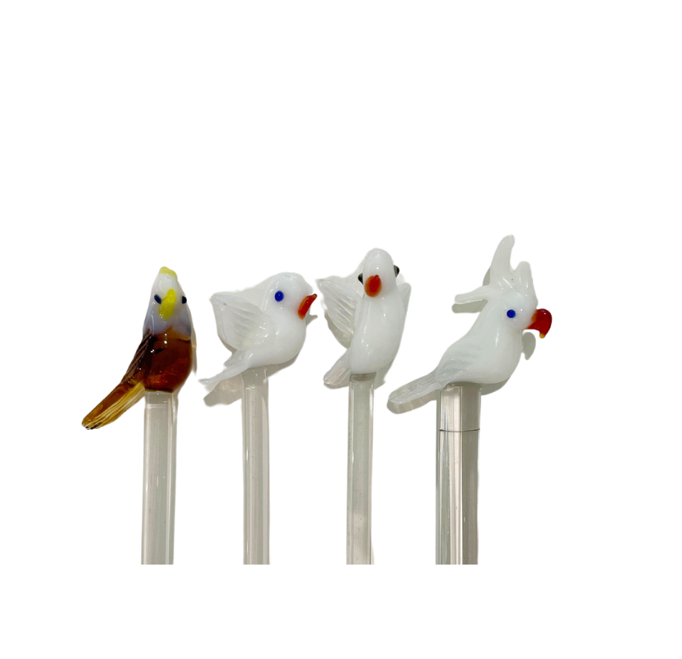 Vintage Birds Swizzle Stirrers, Set of 4