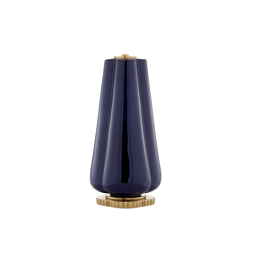 Navy Scalloped Lamp