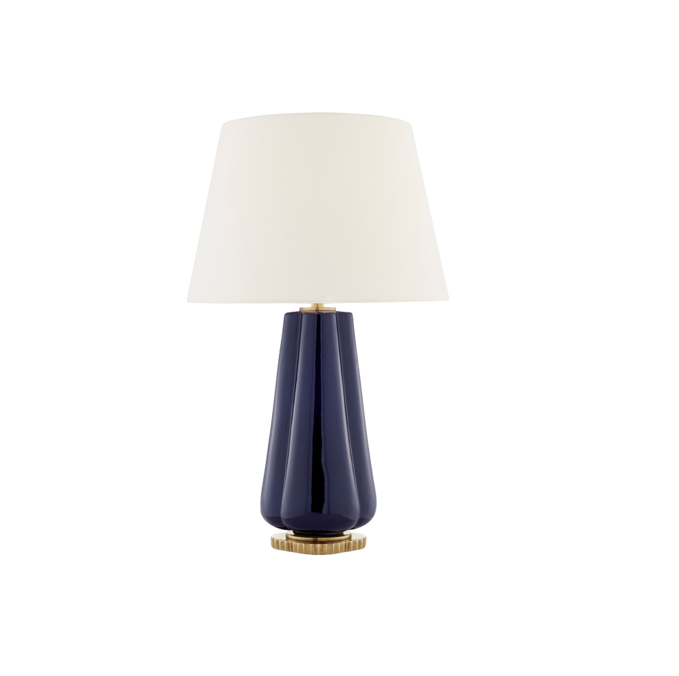 Navy Scalloped Lamp