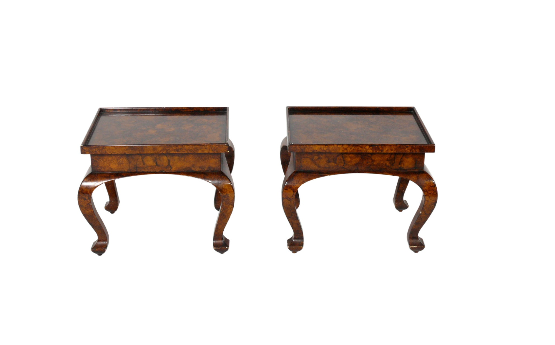 A Pair, Faux Tortoiseshell End Tables