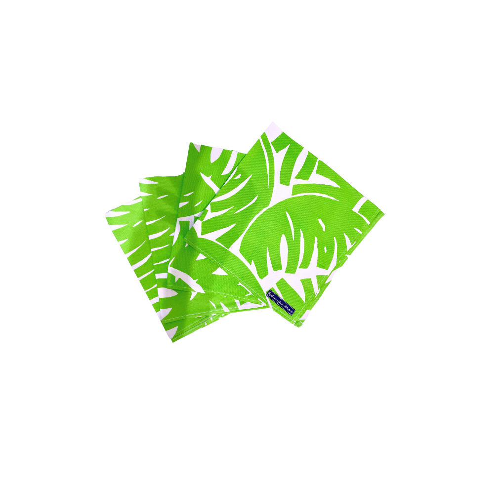 Green Bahama Handprint Napkins, Set of 4