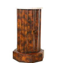 A Pair, Faux Tortoise Pedestals with Marble Top