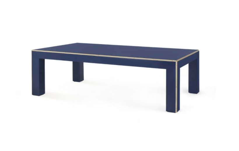 Lacquered Wood and Brass Coffee Table