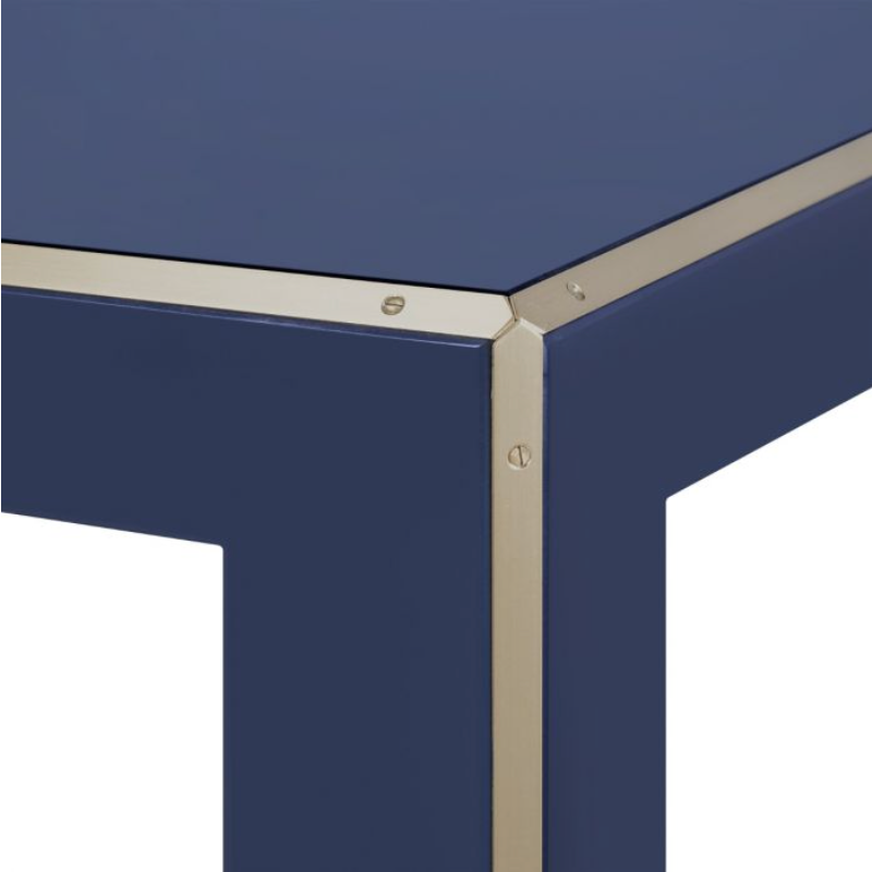 Lacquered Wood and Brass Coffee Table