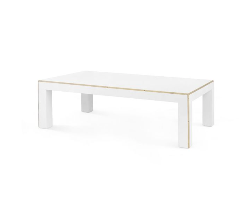 Lacquered Wood and Brass Coffee Table