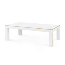 Lacquered Wood and Brass Coffee Table