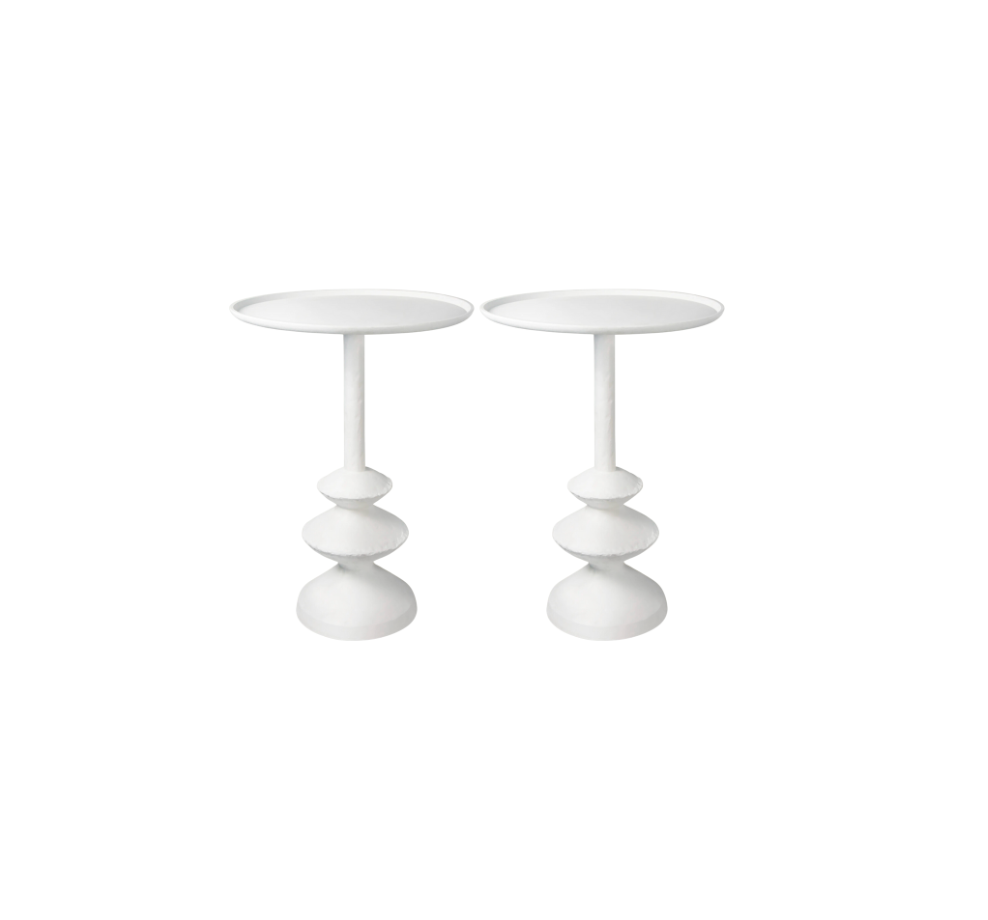 A Pair, Plaster Sculpture End Tables