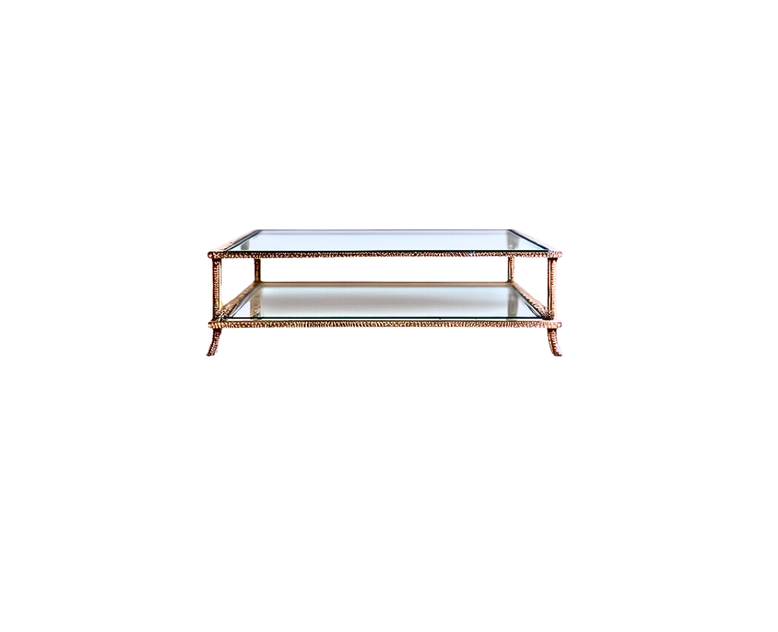 Inlay Coffee Table with Glass