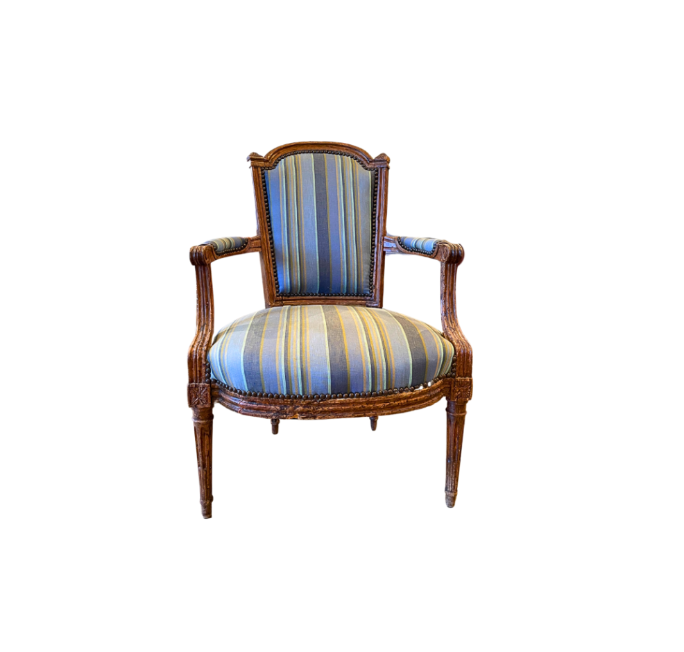 Blue Stripe Louis XVI Armchair