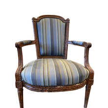 Blue Stripe Louis XVI Armchair