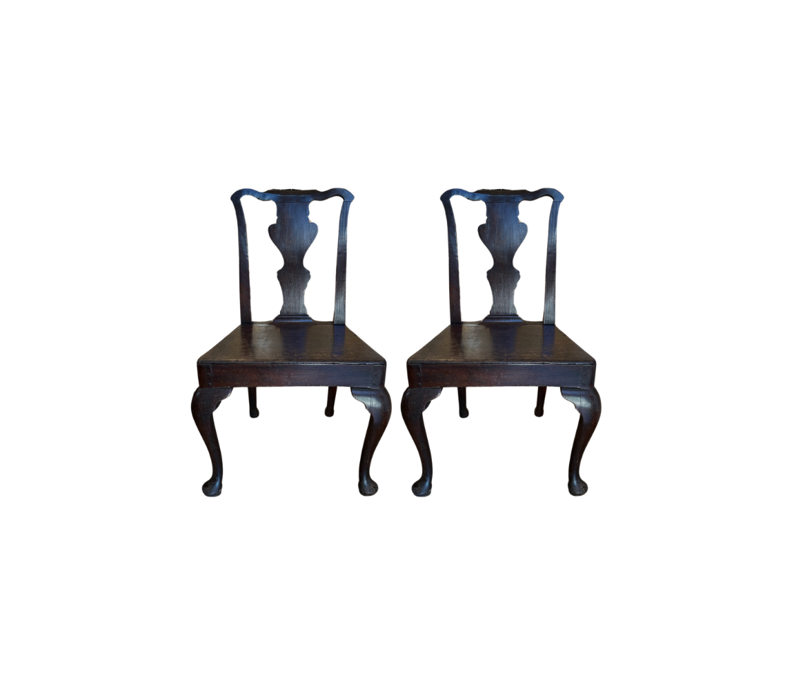 A Pair, Vintage Early English Hall Chairs