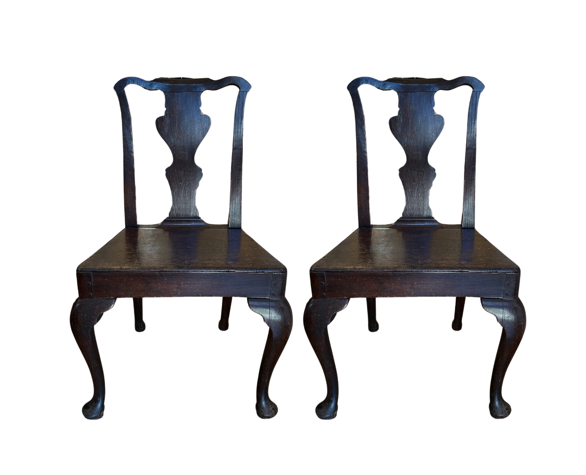 A Pair, Vintage Early English Hall Chairs