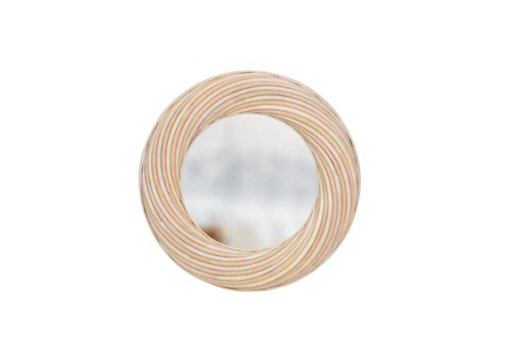 Round Twisted Rattan Mirror