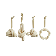 Handmade Ceramic Nautical Knotted Knots Ornaments, Set of 4