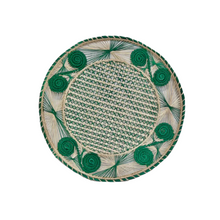 Handwoven Green Caracol Iraca and Straw Placemat