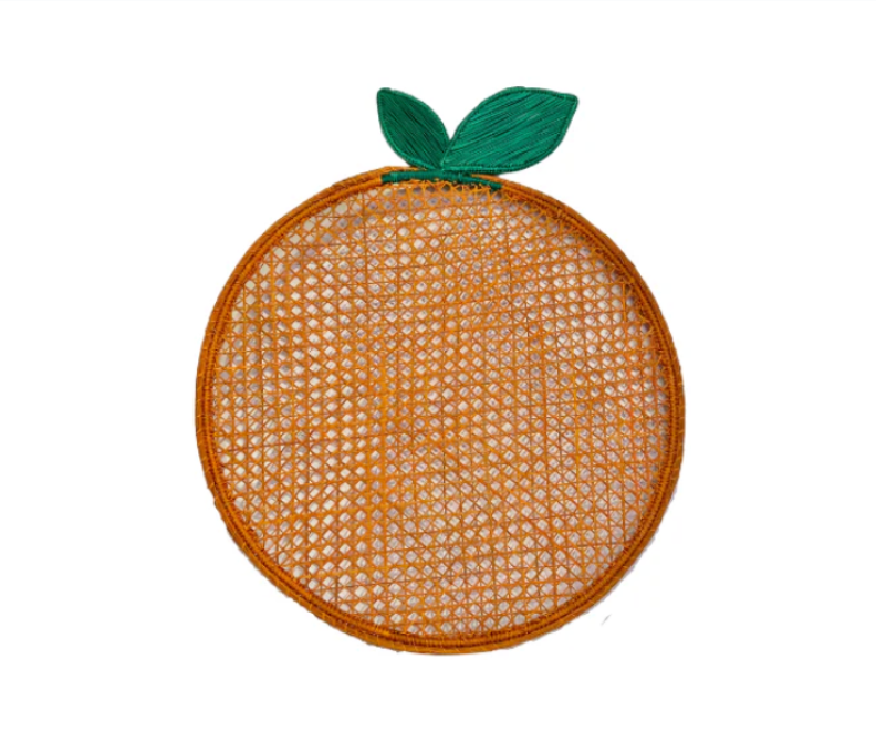 Handwoven Orange Iraca Straw Placemat