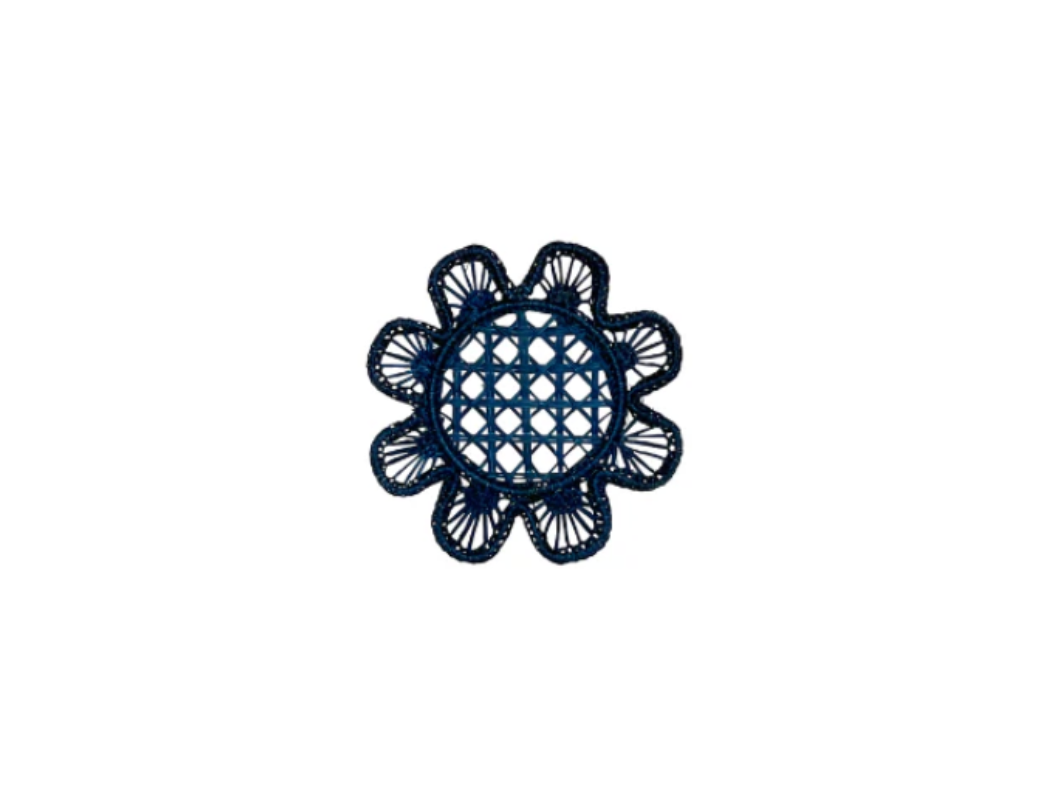 Navy Daisy Coaster, Set of 4