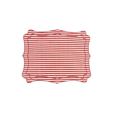 RED & WHITE STRIPED LINEN PLACEMATS, SET OF 4