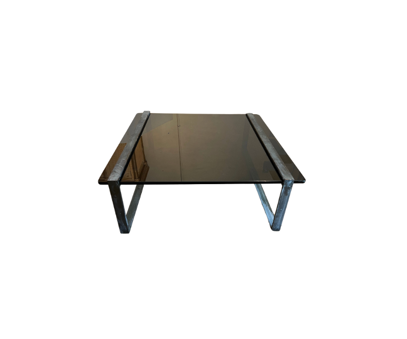 Milo Baughman Steel & Glass Table