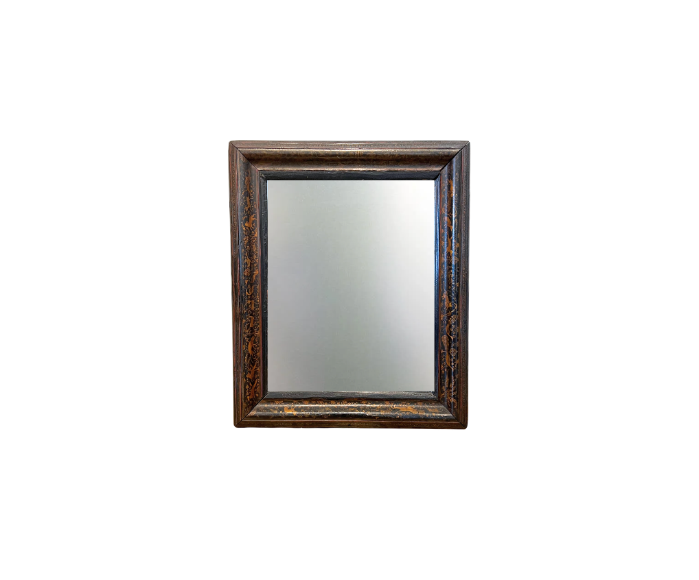 Wood Framed Vintage Chinoiserie Mirror