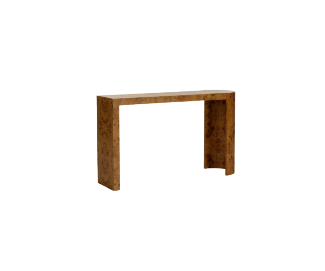 Burlwood Console Table