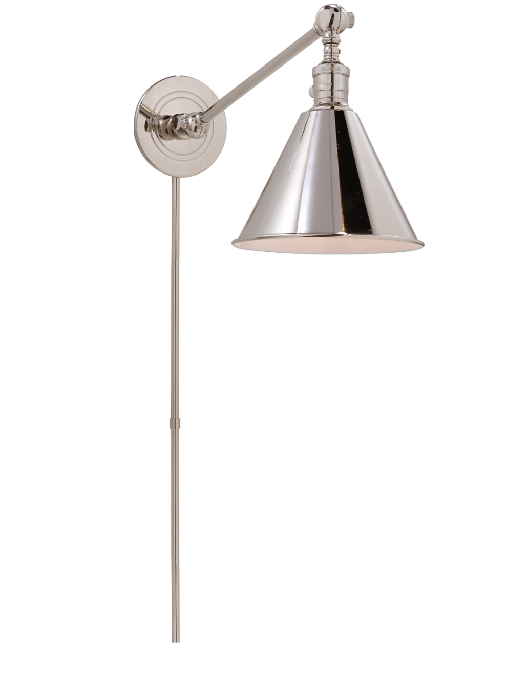 Polished Nickel Functional Single Arm Library Light