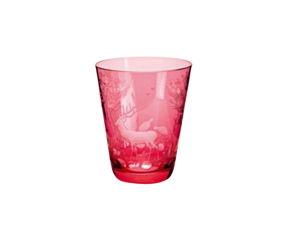 Schliersee Ruby Tumbler - Stag & Partridge Engraving