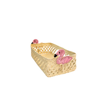 Mini Flamingos Rectangular Basket