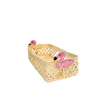 Mini Flamingos Rectangular Basket