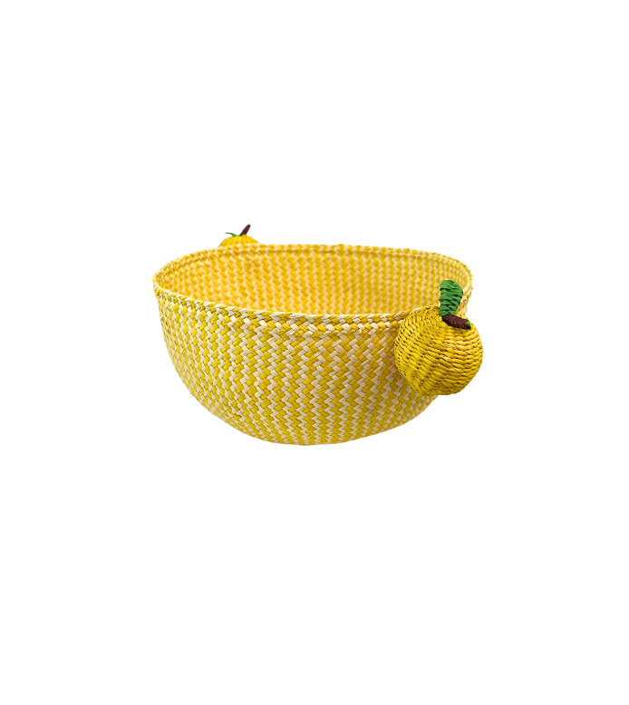 Iraca Raffia Lemon Weaved Basket